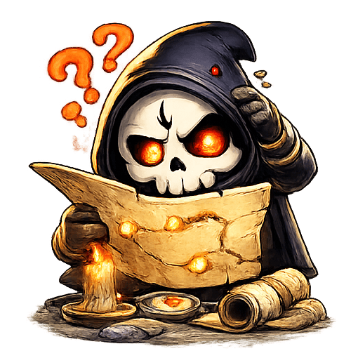 Hooded skeleton cartographer representing Ava Roads.