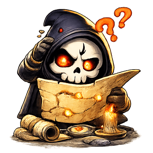 Hooded skeleton cartographer representing Ava Roads.